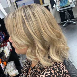 buttery blonde hair colours at salon m hairdressing in Liverpool