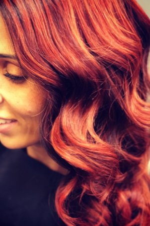 The result of Copper Red Balayage created by Salon-M Team